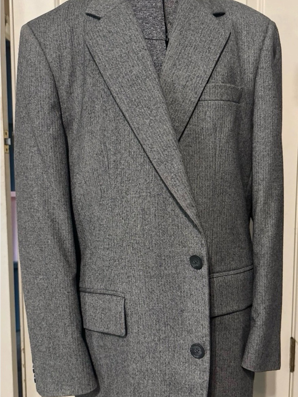 Vintage Gray Single-Breasted Blazer and pants